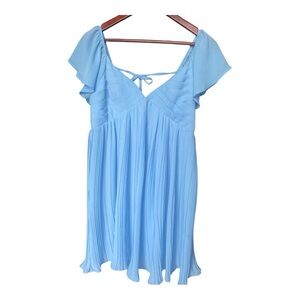 Lulus Women’s Enviable Charm Off the Shoulder Sky Blue Mini Dress